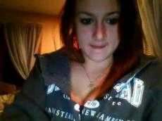 Horny redhead toying on Skype