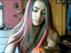Webcam teen with colored hair