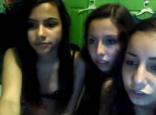 Webcam captures three girls strip