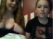 Two girls flashing on MSN video chat