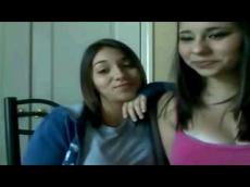 Two girlfriends flashing on Skype