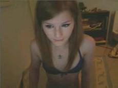 Redhead girl Carmen strip on Skype