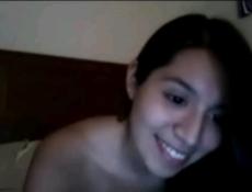 Pretty latina teen strip on skype